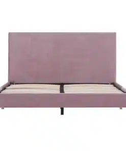 vidaXL Bed Frame Pink Fabric Double