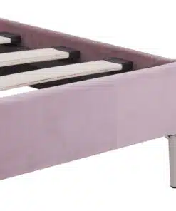 vidaXL Bed Frame Pink Fabric Double