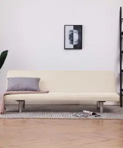 vidaXL Sofa Bed Cream Polyester
