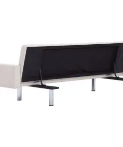vidaXL Sofa Bed with Armrest Cream Polyester