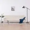 vidaXL Sofa Bed with Armrest Cream Polyester
