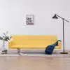 vidaXL Sofa Bed with Armrest Yellow Polyester
