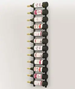 vidaXL Wall Mounted Wine Rack for 12 Bottles Black Iron