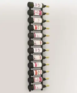 vidaXL Wall Mounted Wine Rack for 12 Bottles Black Iron