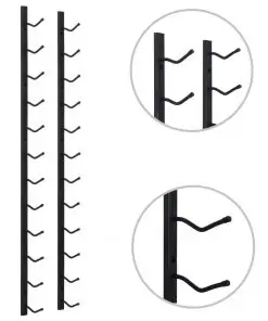vidaXL Wall Mounted Wine Rack for 12 Bottles Black Iron