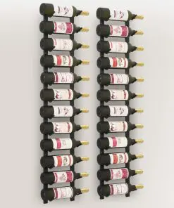 vidaXL Wall Mounted Wine Racks for 12 Bottles 2 pcs Black Iron