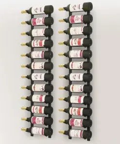 vidaXL Wall Mounted Wine Racks for 12 Bottles 2 pcs Black Iron