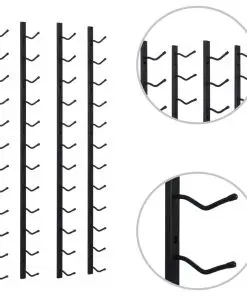 vidaXL Wall Mounted Wine Racks for 12 Bottles 2 pcs Black Iron