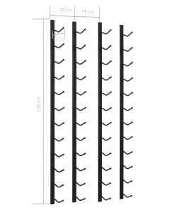vidaXL Wall Mounted Wine Racks for 12 Bottles 2 pcs Black Iron