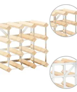 vidaXL Wine Rack for 12 Bottles Solid Pinewood