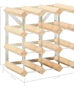 vidaXL Wine Rack for 12 Bottles Solid Pinewood