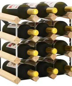 vidaXL Wine Rack for 12 Bottles Solid Pinewood