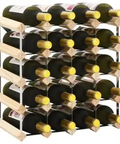 vidaXL Wine Rack for 20 Bottles Solid Pinewood