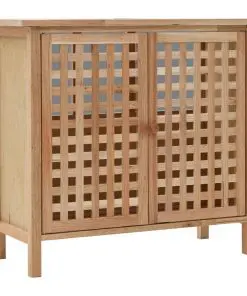 vidaXL Sink Cabinet with Mirror Solid Walnut Wood