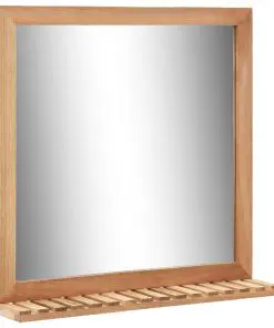 vidaXL Sink Cabinet with Mirror Solid Walnut Wood