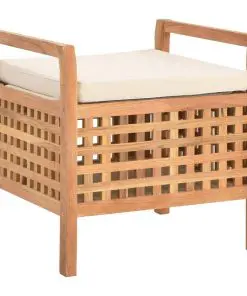 vidaXL Storage Bench 49x48x49 cm Solid Walnut Wood