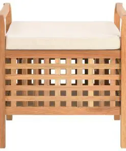 vidaXL Storage Bench 49x48x49 cm Solid Walnut Wood