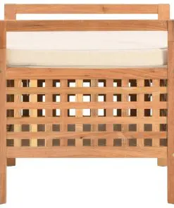 vidaXL Storage Bench 49x48x49 cm Solid Walnut Wood