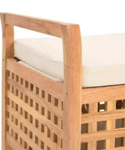 vidaXL Storage Bench 49x48x49 cm Solid Walnut Wood