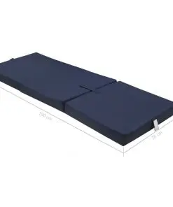 vidaXL Trifold Foam Mattress Blue Fabric 70×190 cm