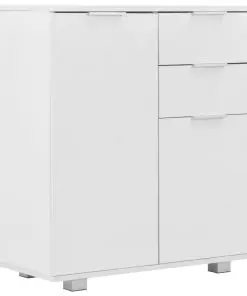 vidaXL Sideboard High Gloss White 71x35x76 cm Chipboard