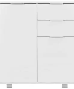 vidaXL Sideboard High Gloss White 71x35x76 cm Chipboard