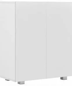 vidaXL Sideboard High Gloss White 71x35x76 cm Chipboard