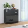 vidaXL Sideboard High Gloss Black 71x35x76 cm Chipboard