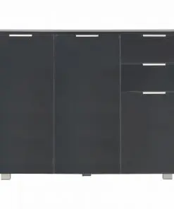 vidaXL Sideboard High Gloss Black 107x35x76 cm
