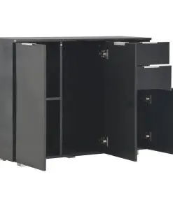 vidaXL Sideboard High Gloss Black 107x35x76 cm