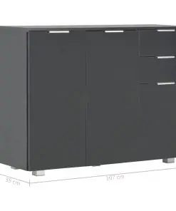 vidaXL Sideboard High Gloss Black 107x35x76 cm