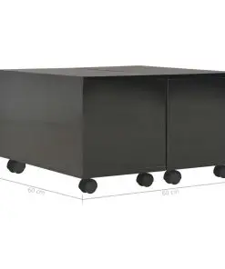 vidaXL Coffee Table High Gloss Black 60x60x35 cm Chipboard
