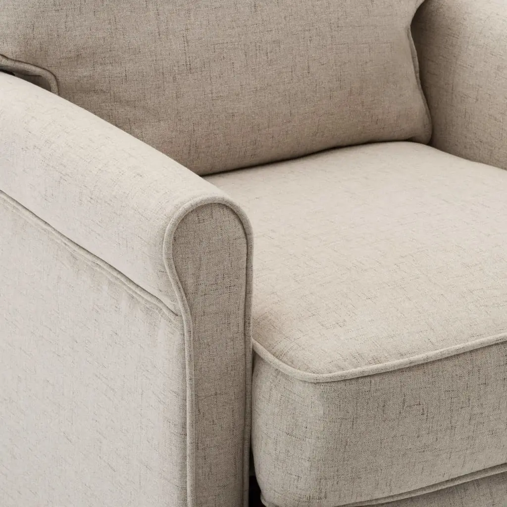 vidaXL TV Recliner Chair Cream Fabric