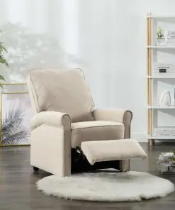 vidaXL TV Recliner Chair Cream Fabric