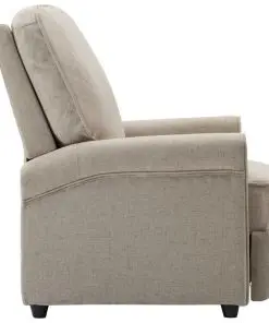 vidaXL TV Recliner Chair Cream Fabric