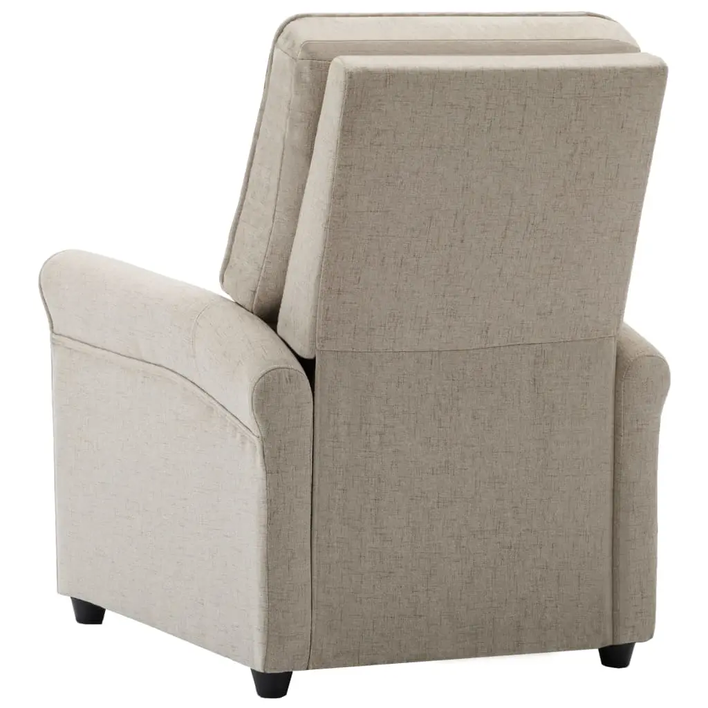 vidaXL TV Recliner Chair Cream Fabric