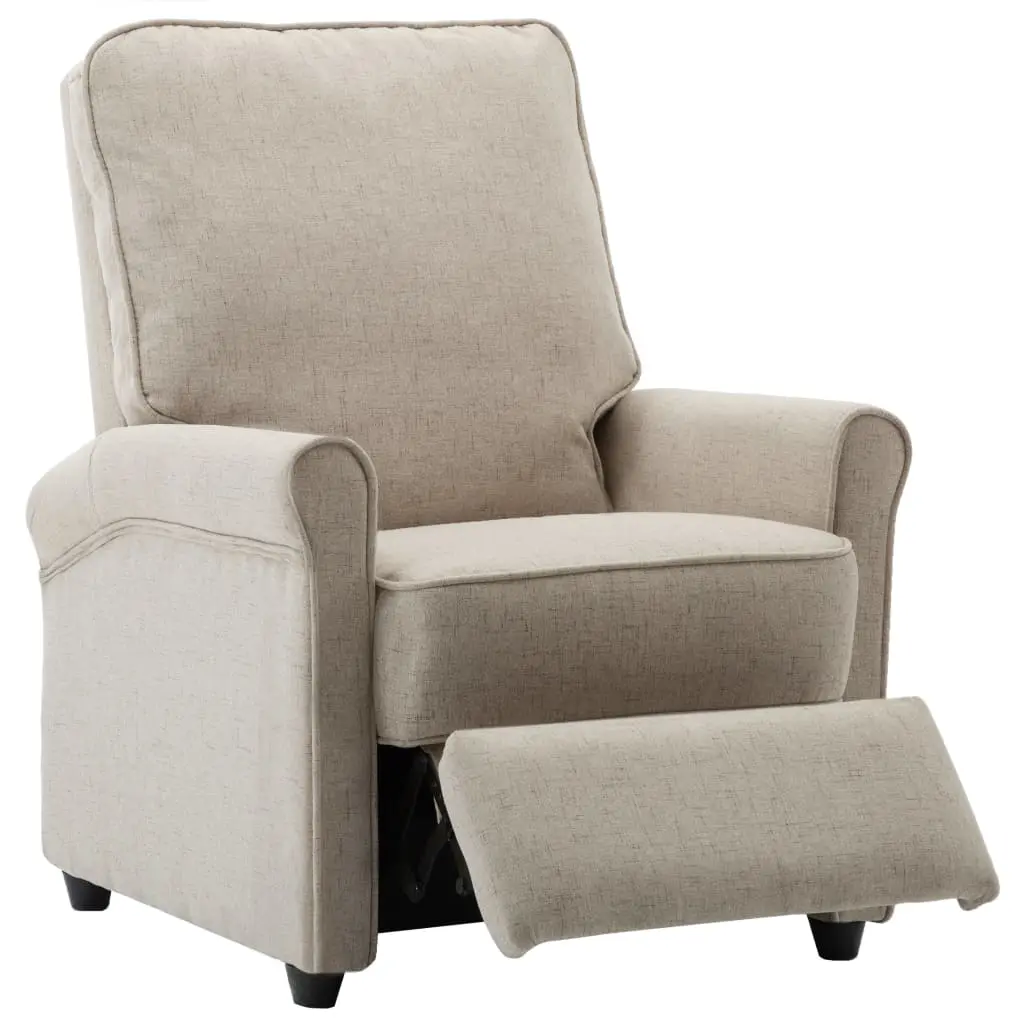 vidaXL TV Recliner Chair Cream Fabric