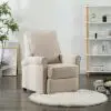 vidaXL TV Recliner Chair Cream Fabric