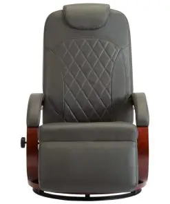 vidaXL TV Recliner Grey Faux Leather