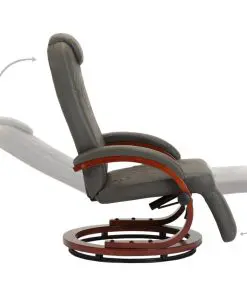 vidaXL TV Recliner Grey Faux Leather