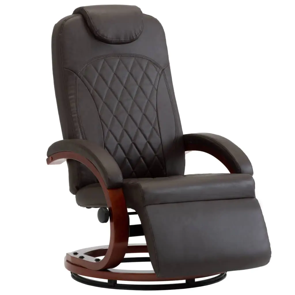 vidaXL TV Recliner Brown Faux Leather