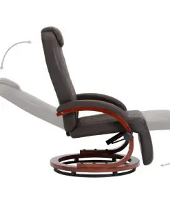 vidaXL TV Recliner Brown Faux Leather