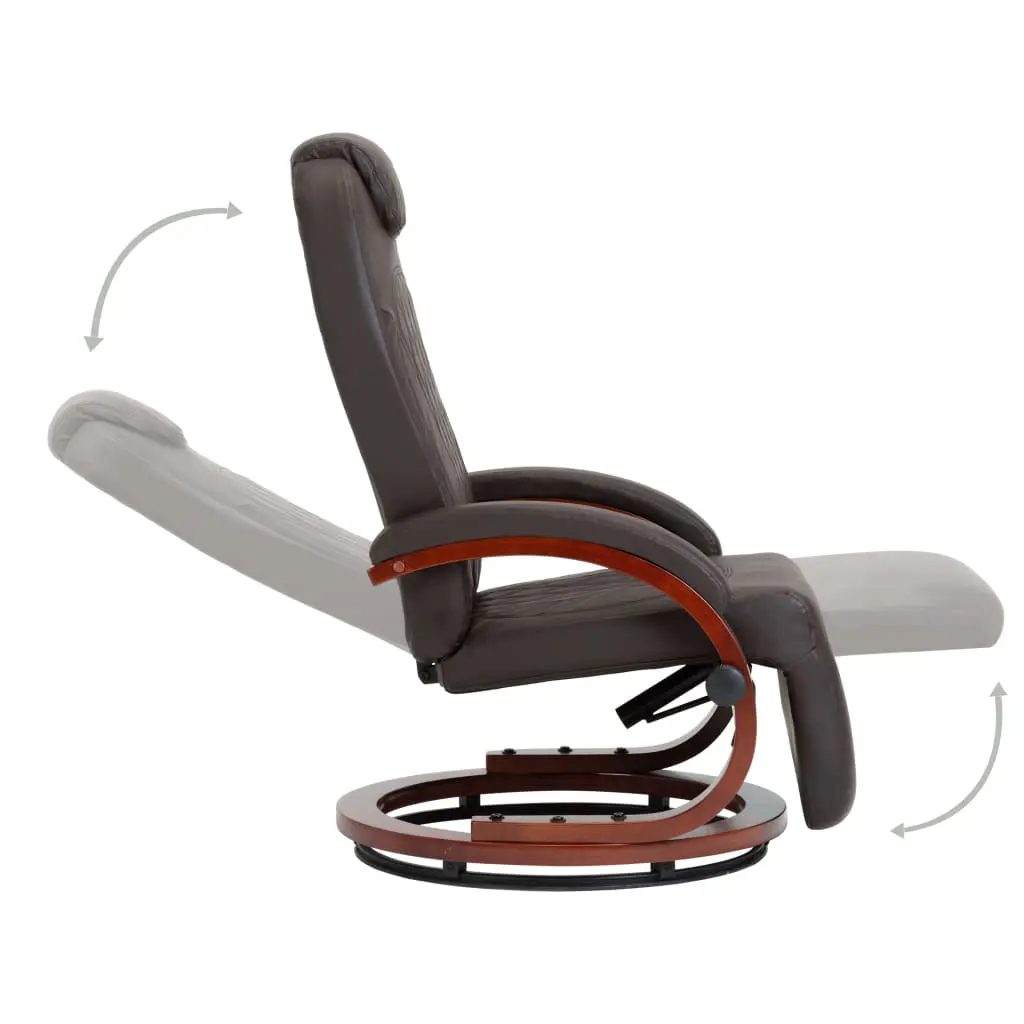 vidaXL TV Recliner Brown Faux Leather