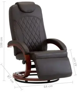 vidaXL TV Recliner Brown Faux Leather
