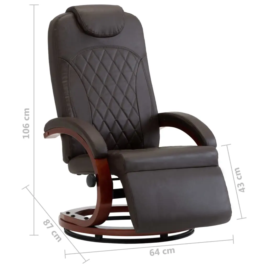 vidaXL TV Recliner Brown Faux Leather