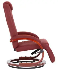 vidaXL TV Recliner Wine Red Faux Leather