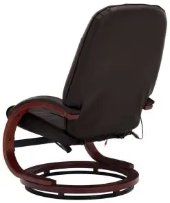 vidaXL Massage Recliner with Footstool Brown Faux Leather