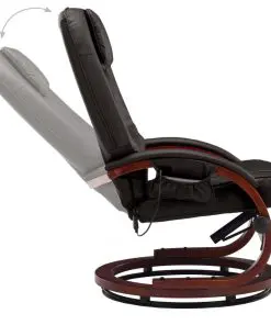 vidaXL Massage Recliner with Footstool Brown Faux Leather