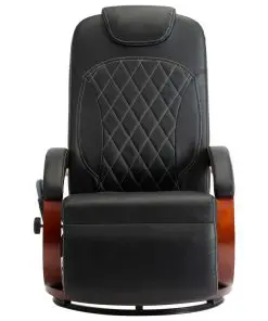 vidaXL TV Massage Recliner Black Faux Leather