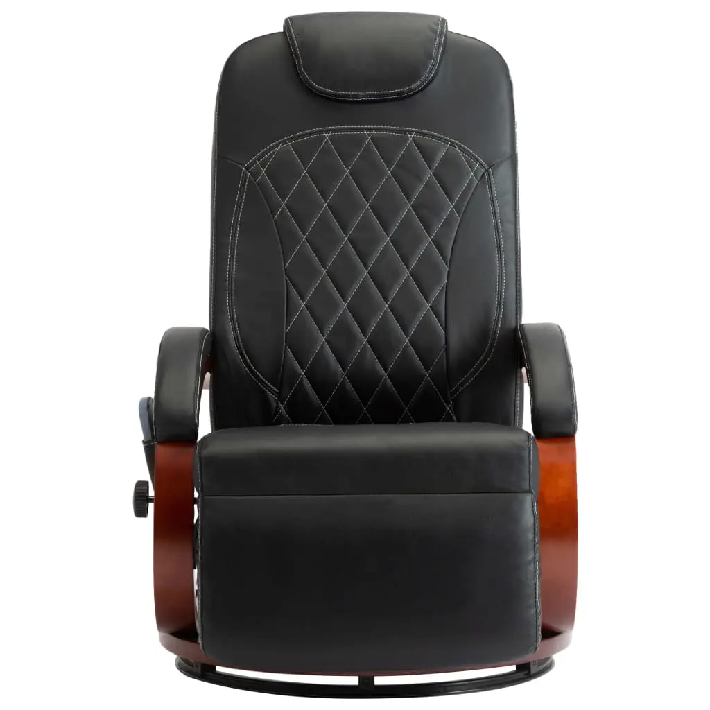 vidaXL TV Massage Recliner Black Faux Leather